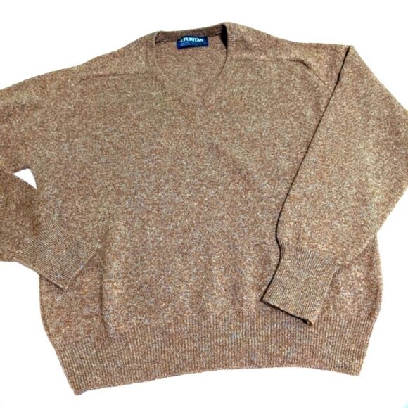 Vintage 80's Men's Puritan V-Neck Wool Blend Sweater - Picture 2 of 15